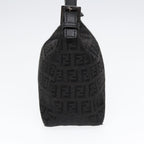 FENDI Zucchino Canvas Hand Pouch Black Silver85554