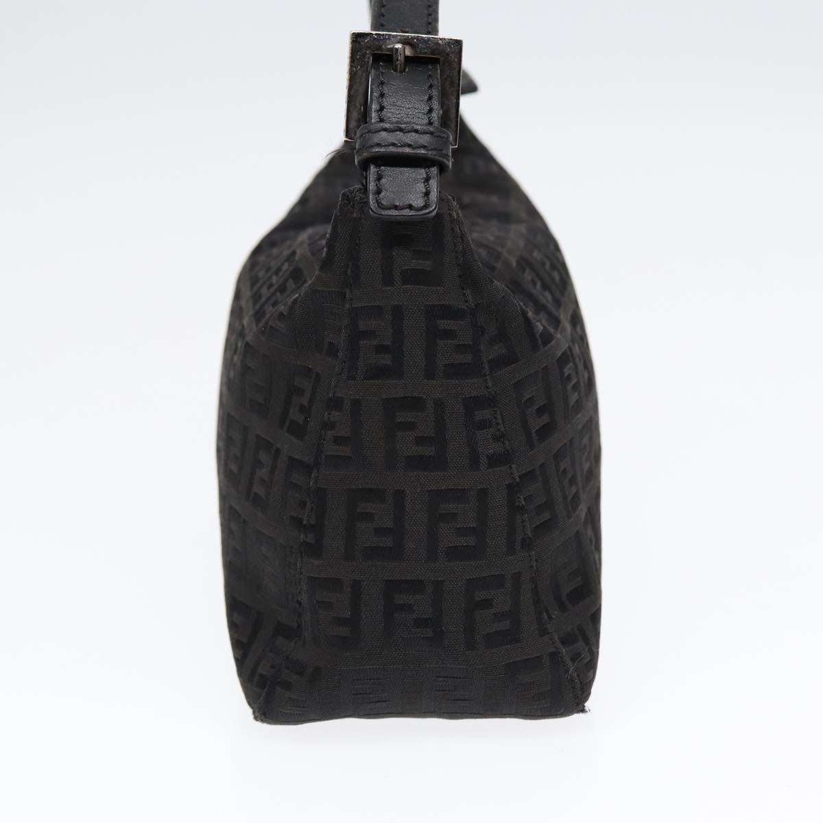 FENDI Zucchino Canvas Hand Pouch Black Silver85554