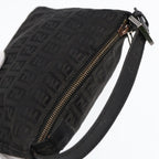 FENDI Zucchino Canvas Hand Pouch Black Silver85554