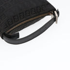 FENDI Zucchino Canvas Hand Pouch Black Silver85554