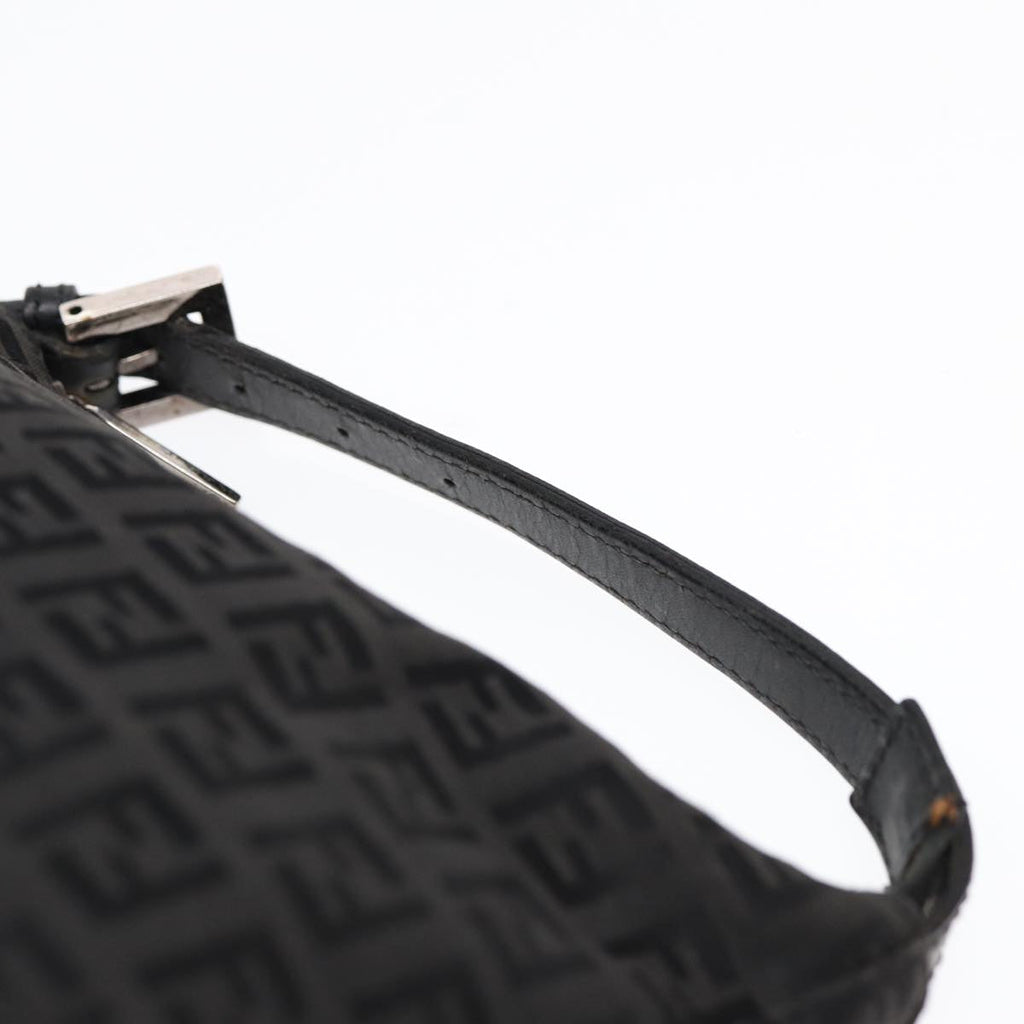 FENDI Zucchino Canvas Hand Pouch Black Silver85554
