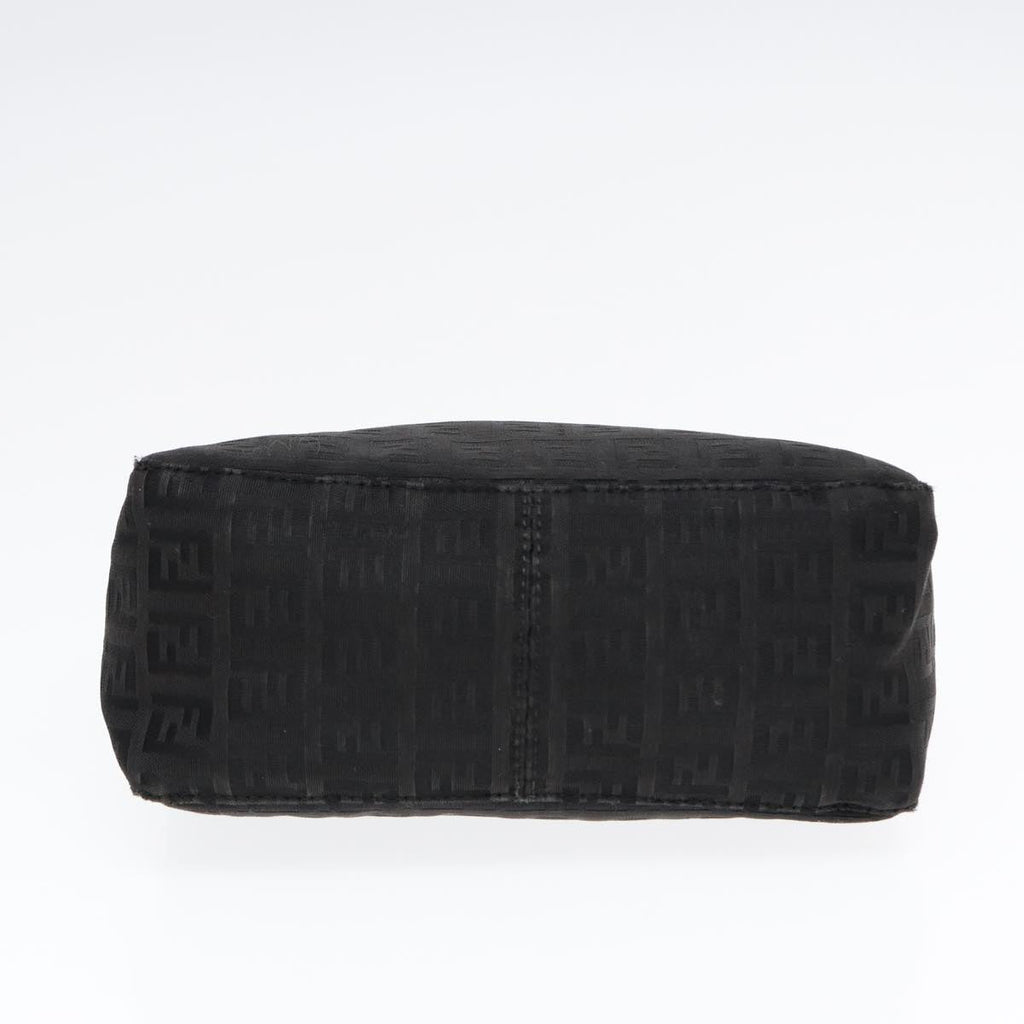 FENDI Zucchino Canvas Hand Pouch Black Silver85554