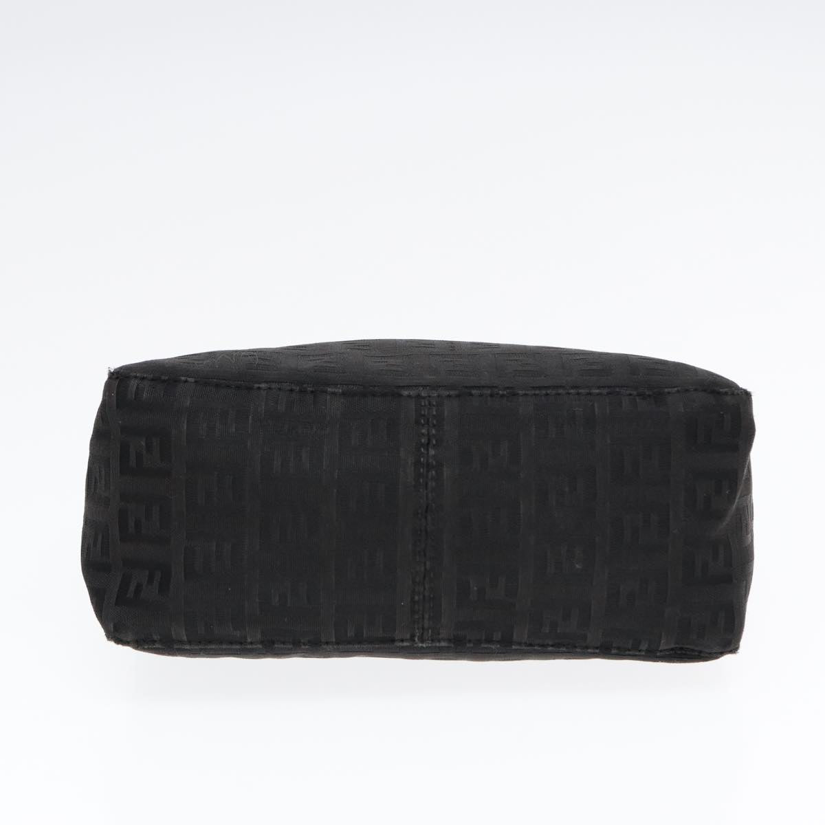 FENDI Zucchino Canvas Hand Pouch Black Silver85554