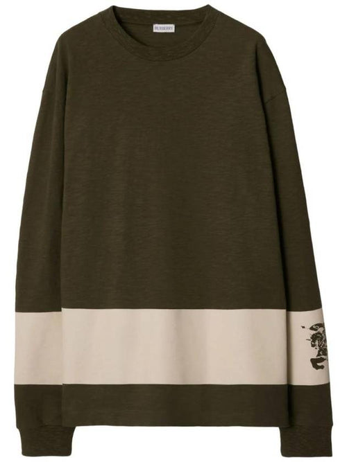 Burberry EKD Print Striped Cotton Sweatshirt Loch