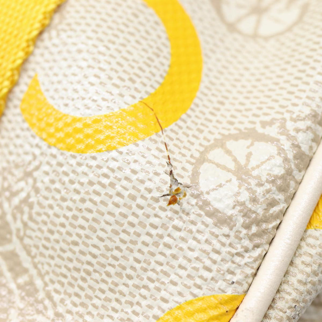 CELINE C Sulky Hand Bag Coated Canvas Silver Beige Auth 85696