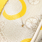 CELINE C Sulky Hand Bag Coated Canvas Silver Beige Auth 85696