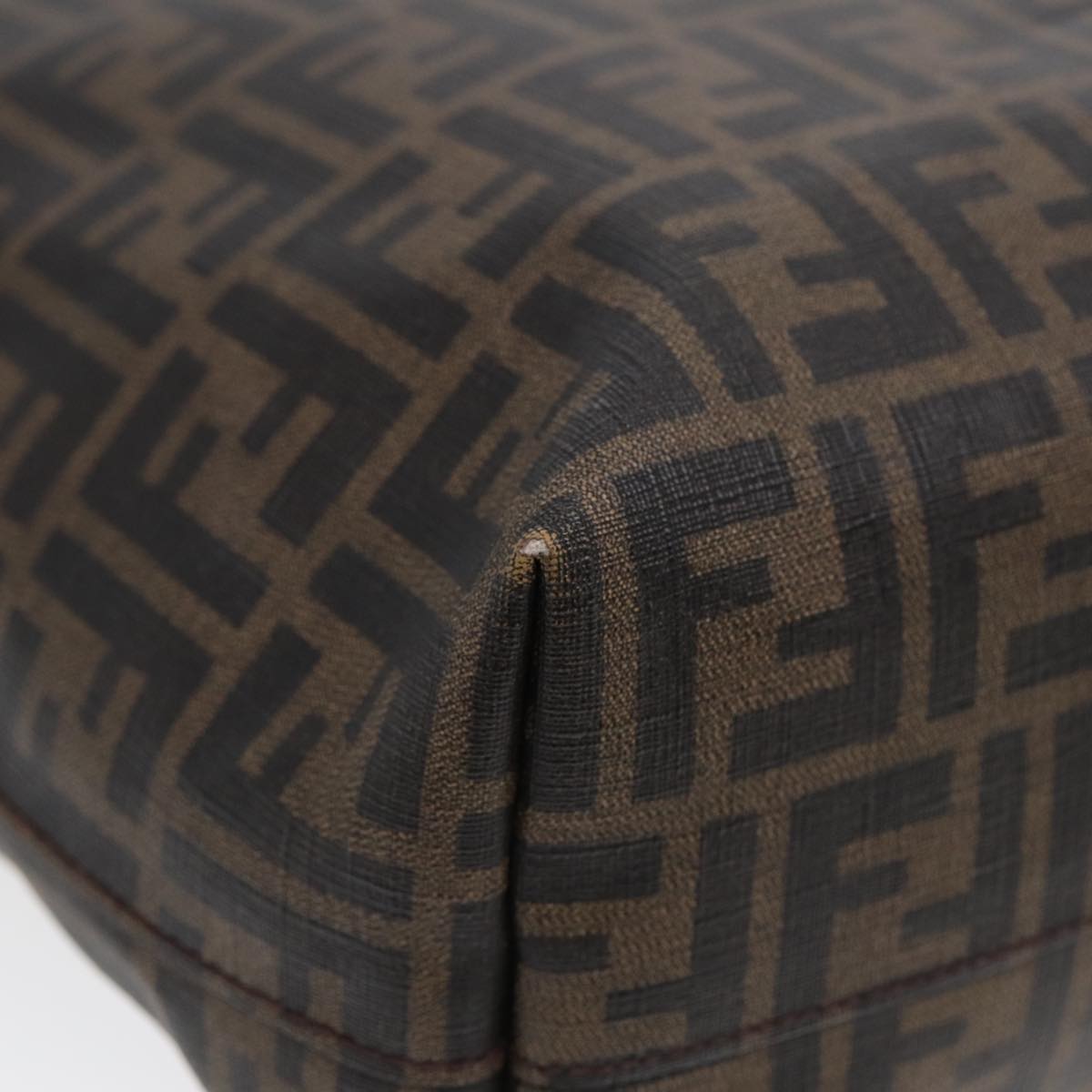 FENDI Zucca Canvas Tote Bag Brown Black gold85703