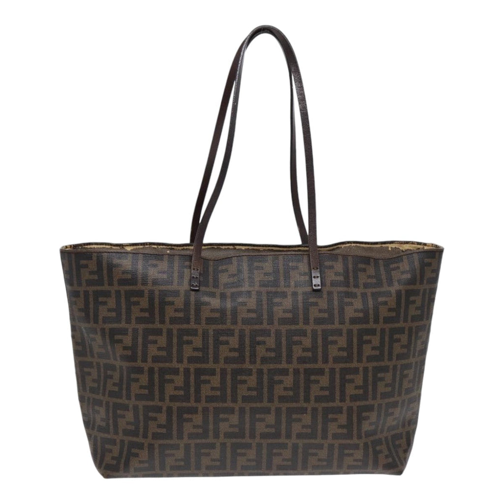 FENDI Zucca Canvas Tote Bag Brown Black gold85703