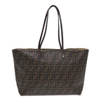 FENDI Zucca Canvas Tote Bag Brown Black gold85703