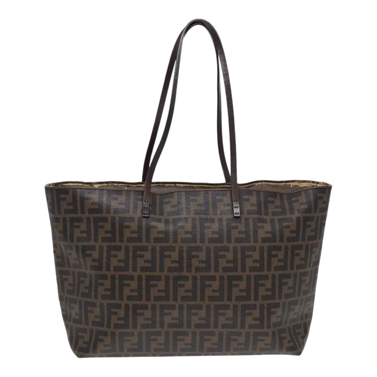 FENDI Zucca Canvas Tote Bag Brown Black gold85703