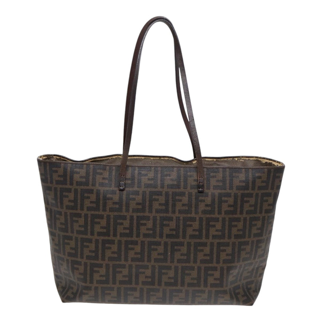 FENDI Zucca Canvas Tote Bag Brown Black gold85703