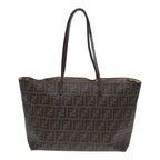 FENDI Zucca Canvas Tote Bag Brown Black gold85703