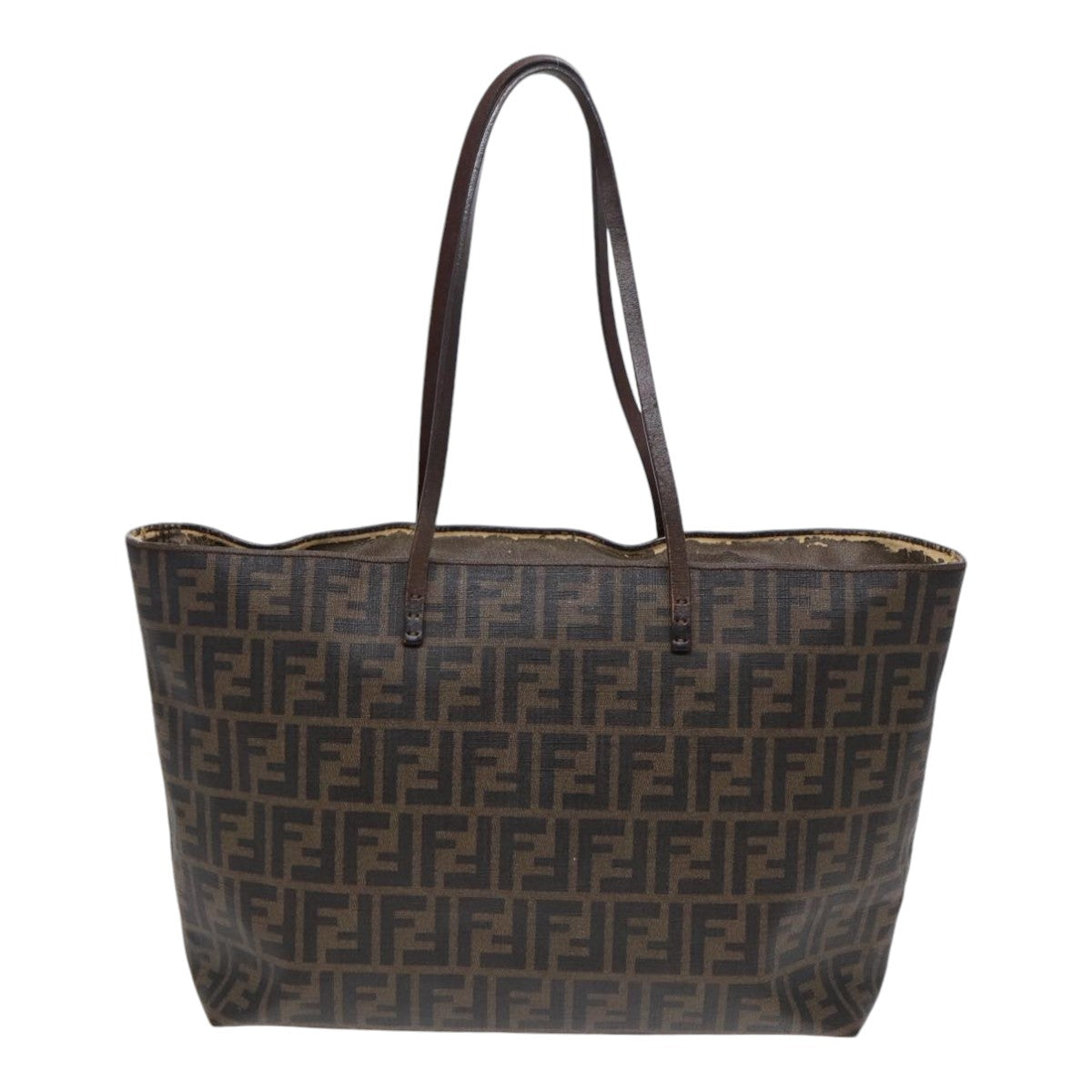 FENDI Zucca Canvas Tote Bag Brown Black gold85703