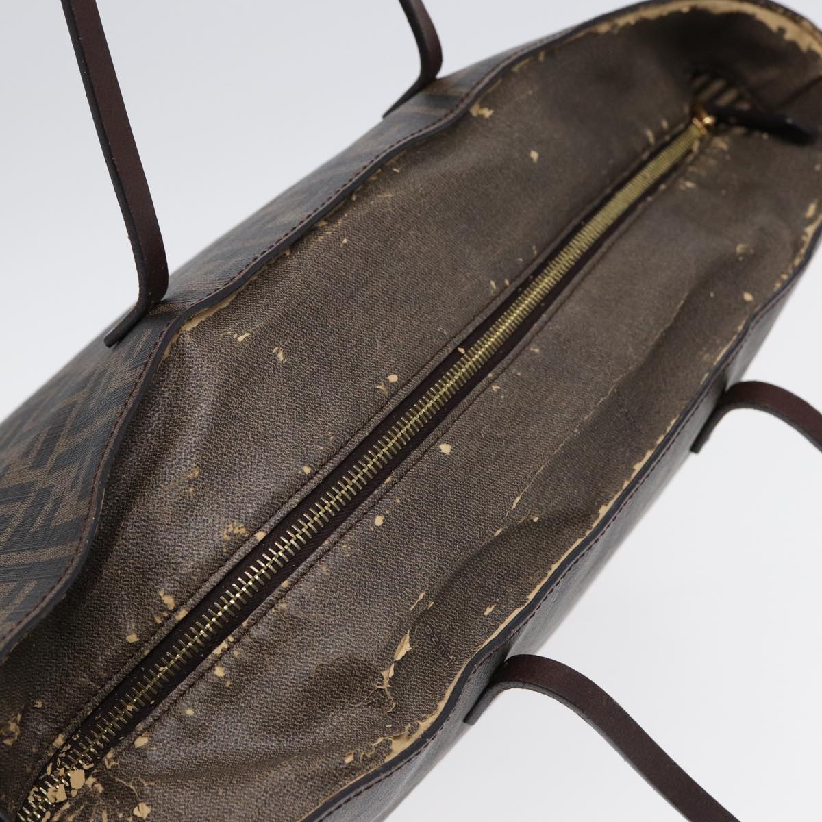 FENDI Zucca Canvas Tote Bag Brown Black gold85703