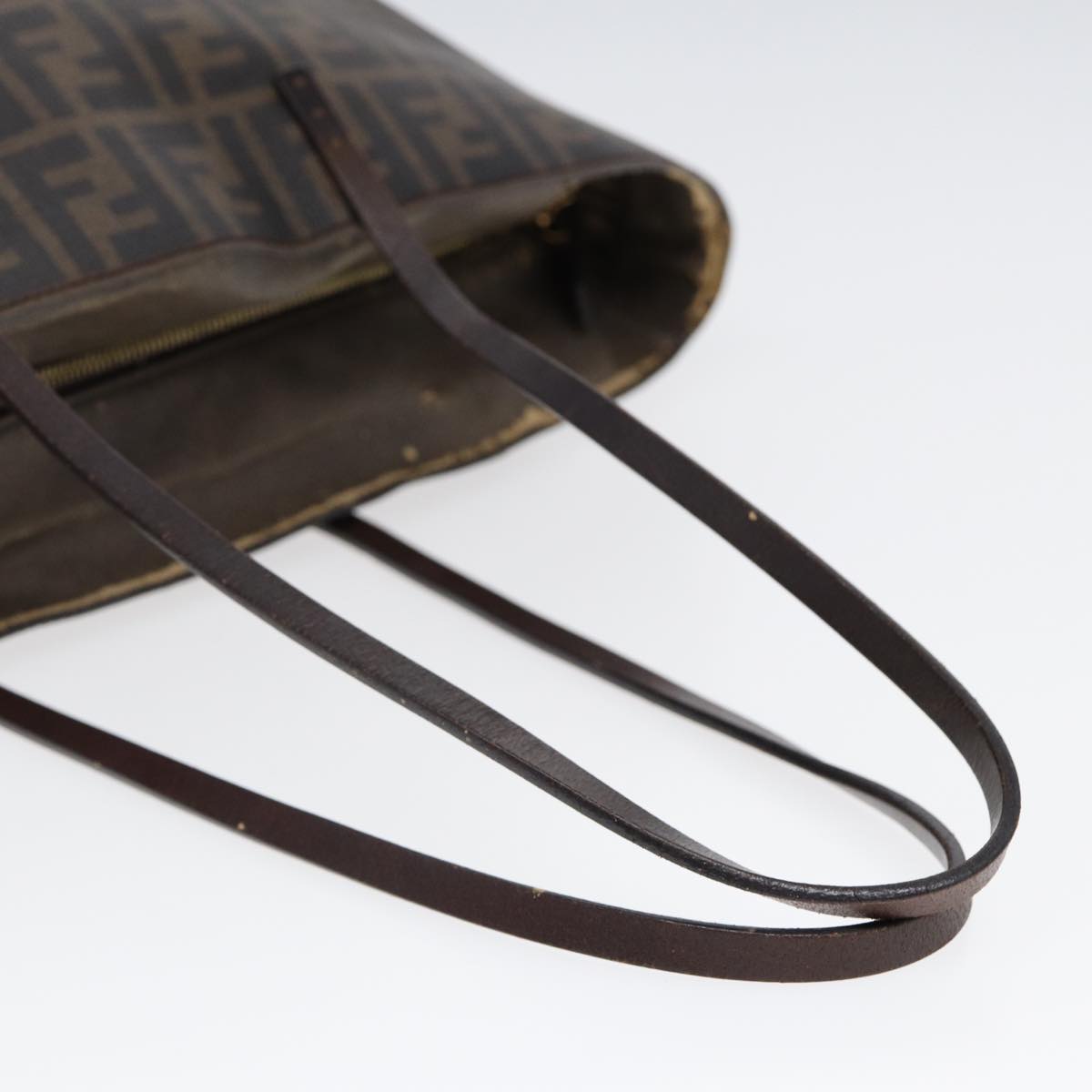 FENDI Zucca Canvas Tote Bag Brown Black gold85703