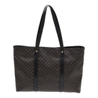 CELINE Macadam Canvas Tote Bag PVC Black Gold Auth 85704
