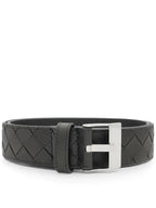 Bottega Veneta Watch Buckle Leather Belt Black
