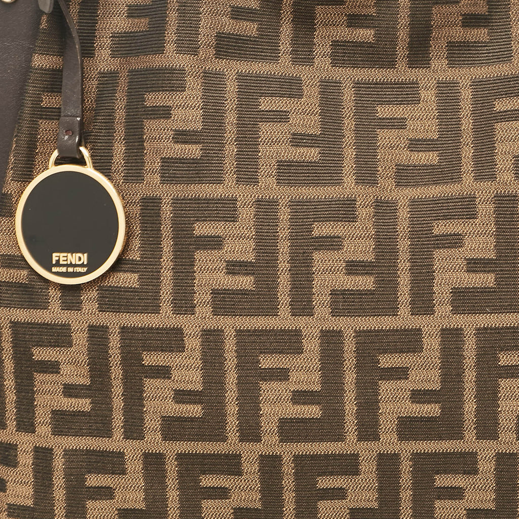 Fendi Zucca Canvas And Leather Chef Tote