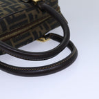 FENDI Zucca Canvas Hand Bag Brown Black gold85877