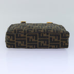 FENDI Zucca Canvas Hand Bag Brown Black gold85877