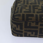 FENDI Zucca Canvas Hand Bag Brown Black gold85877