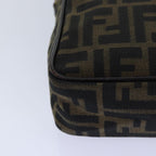 FENDI Zucca Canvas Hand Bag Brown Black gold85877