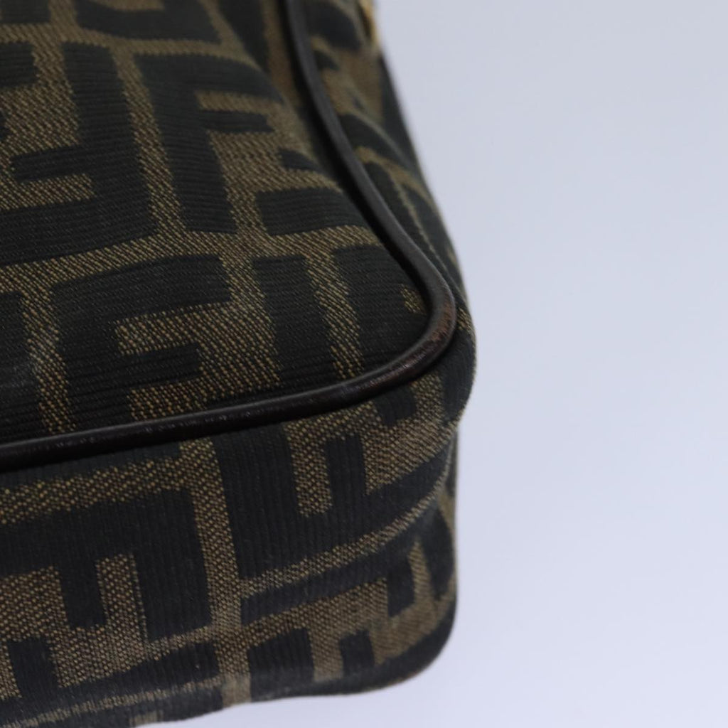 FENDI Zucca Canvas Hand Bag Brown Black gold85877