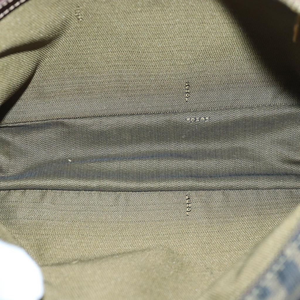 FENDI Zucca Canvas Hand Bag Brown Black gold85877