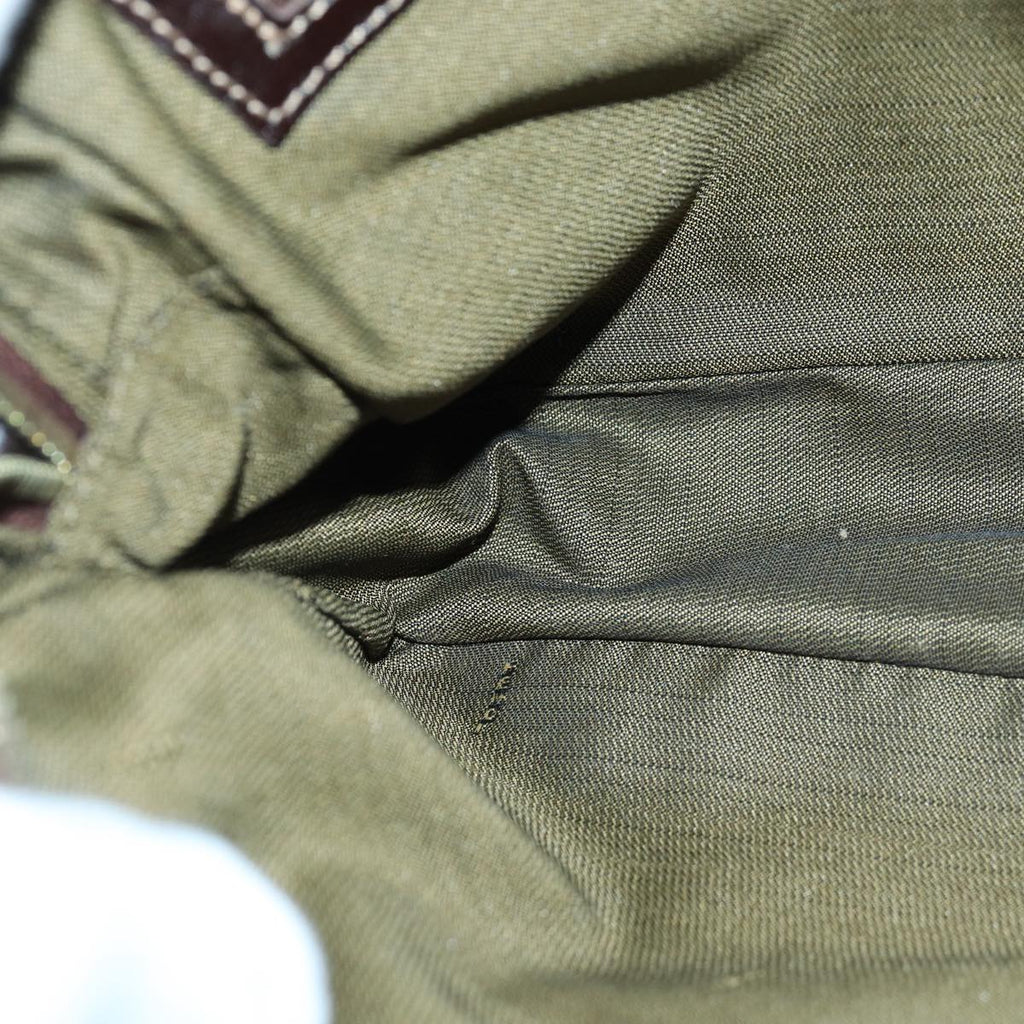 FENDI Zucca Canvas Hand Bag Brown Black gold85877