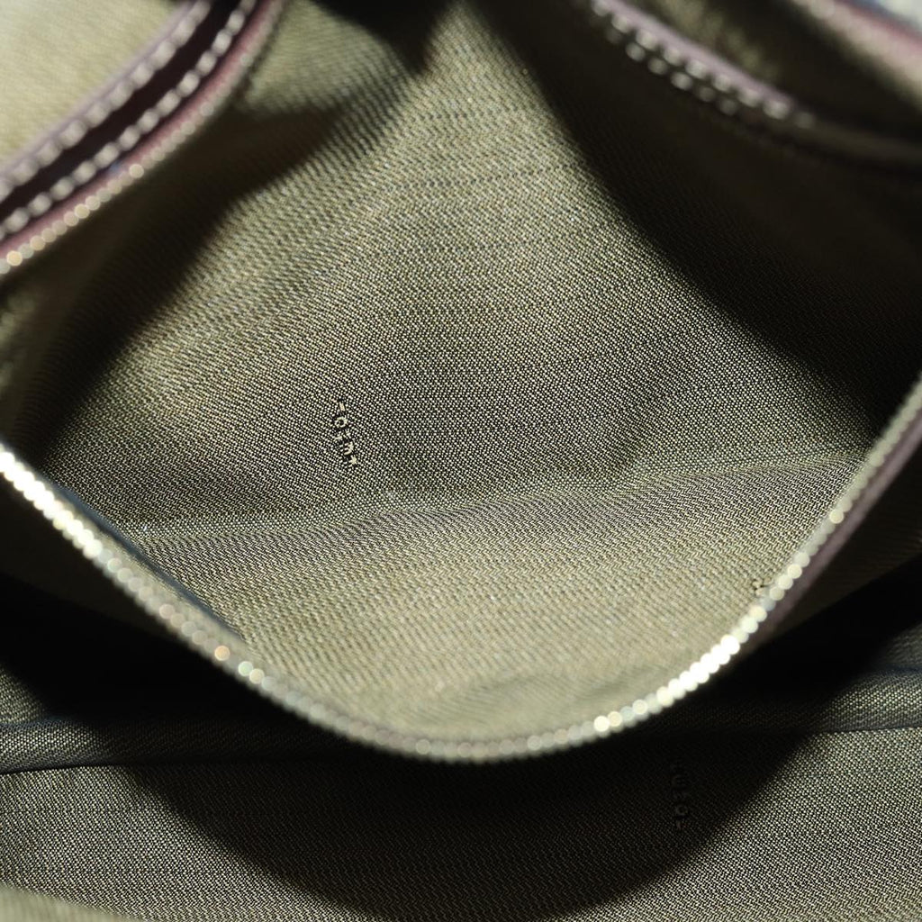 FENDI Zucca Canvas Hand Bag Brown Black gold85877