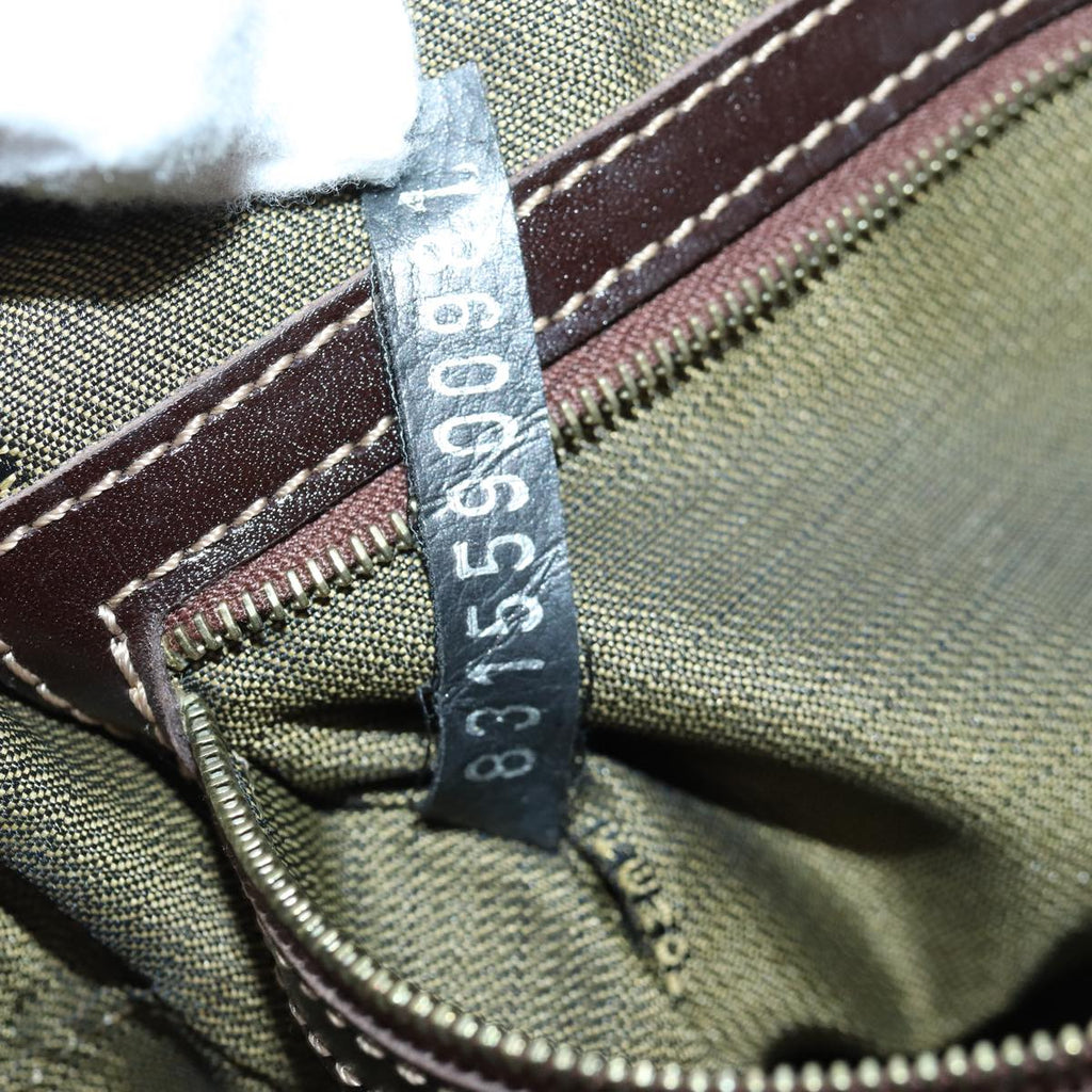 FENDI Zucca Canvas Hand Bag Brown Black gold85877