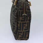 FENDI Zucca Canvas Hand Bag Brown Black gold85877