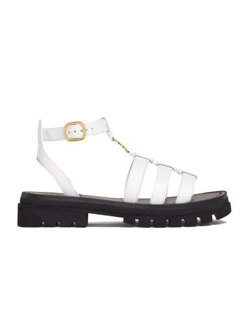 CELINE Clea Triomphe Gladiator Chunky Sandals White