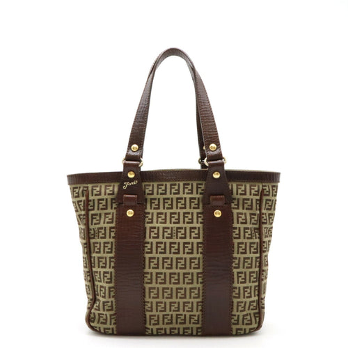 Fendi    Canvas Leather Shoulder Bag Tote Bag ()