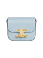 CELINE Triomphe Small Shiny Calfskin Cross Bag Blue