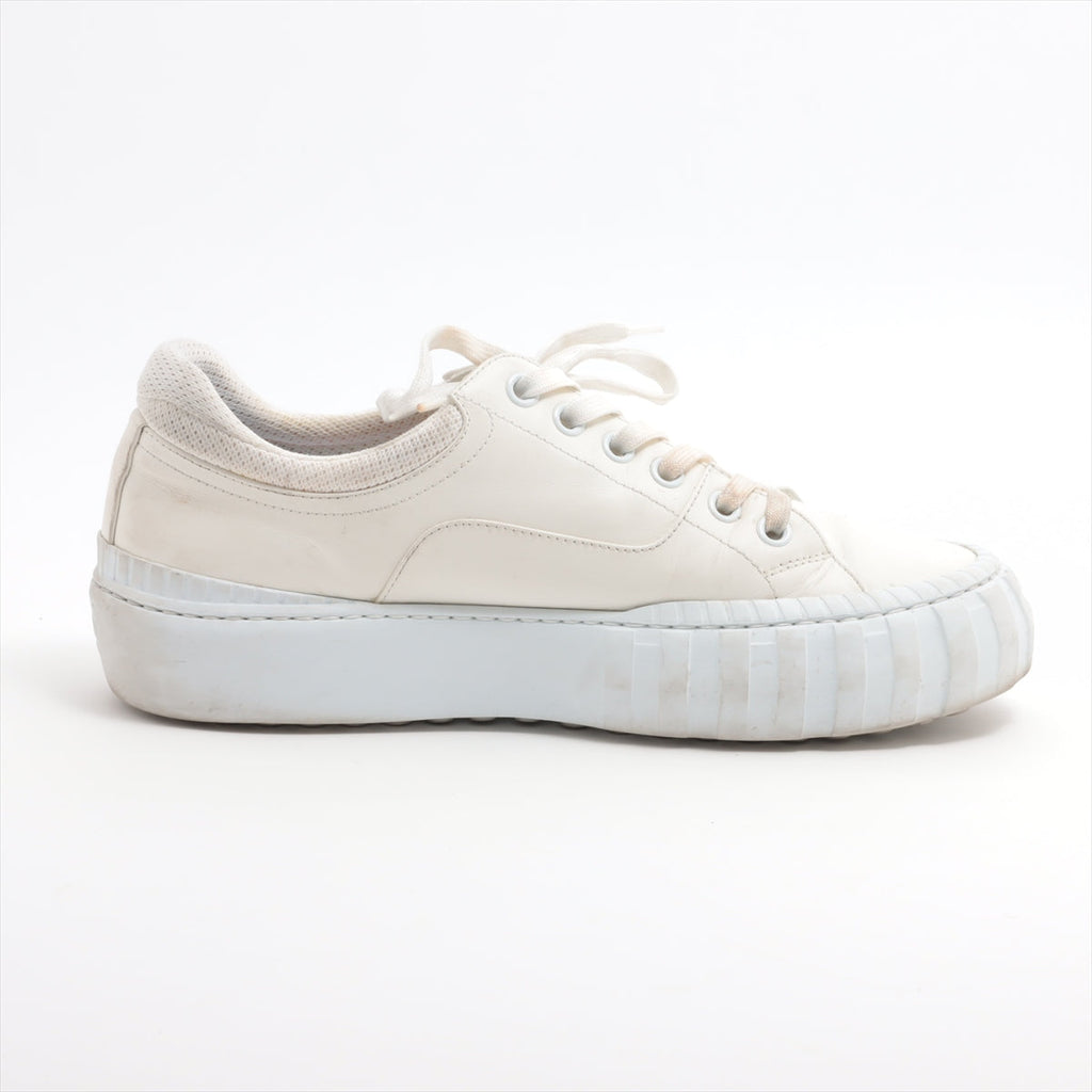 Fendi Zucca Leather Trainers 8 Men White 7E1415