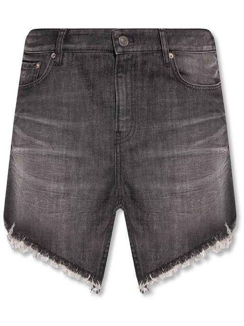 Balenciaga Women's Cut-Up Denim Skirt Gray