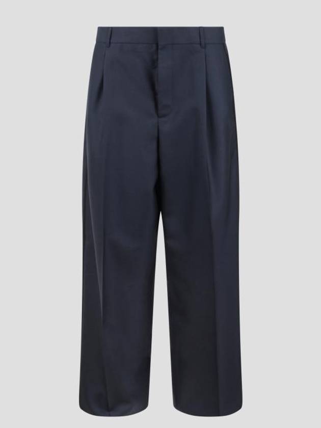 Wool Mohair Twill Slacks Blue Dior