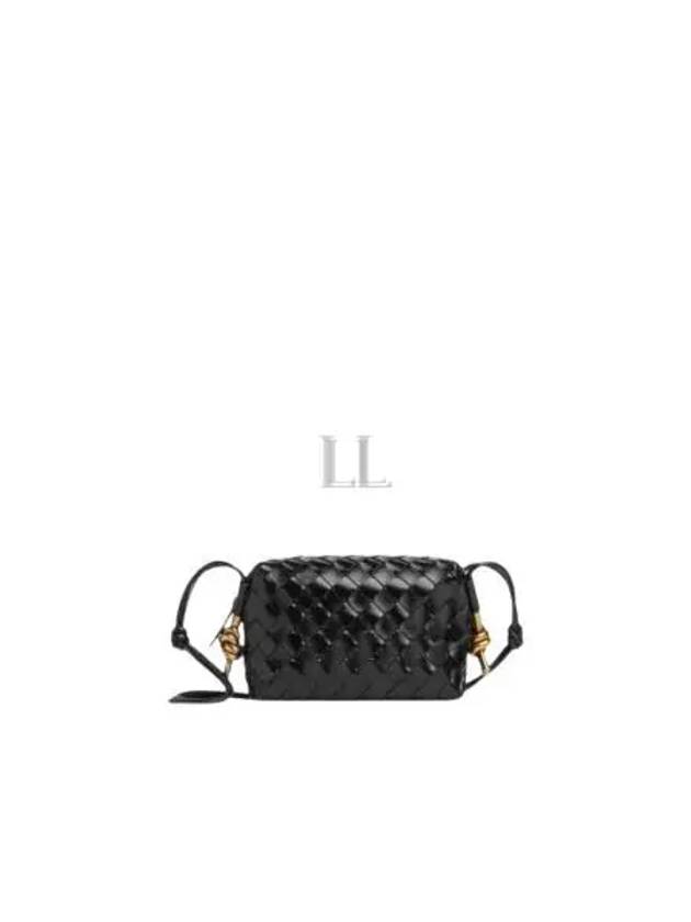 Bottega Veneta Intrecciato Loop Camera Mini Shoulder Bag Black