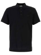 Burberry Men's Embroidered Logo Cotton Polo Shirt Black