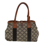 CELINE Paris Macadam Canvas Tote Bag Gray Brown gold Auth 86030