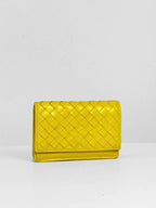 Bottega Veneta Yellow Intrecciato Card Wallet 2VBVW23087