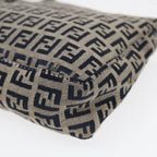 FENDI Zucchino Canvas Hand Bag Navy Silver86178