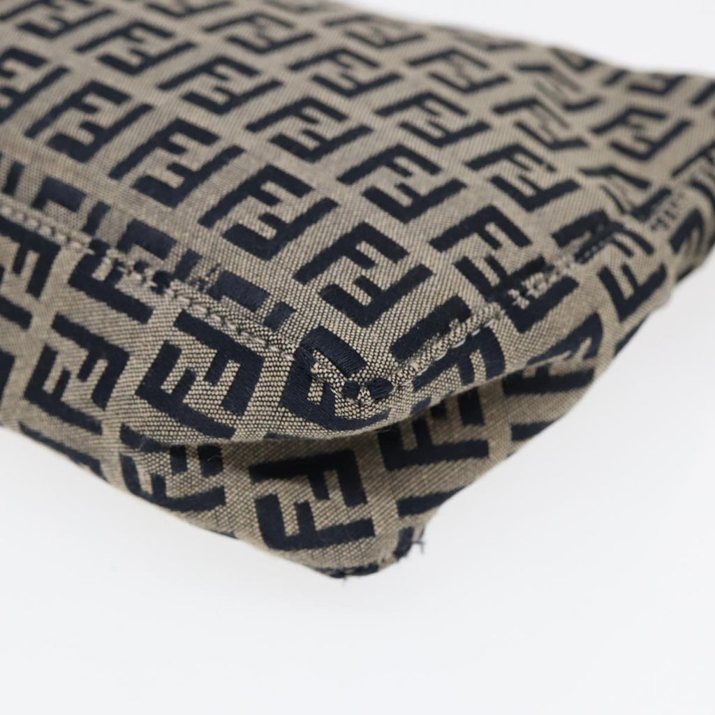 FENDI Zucchino Canvas Hand Bag Navy Silver86178