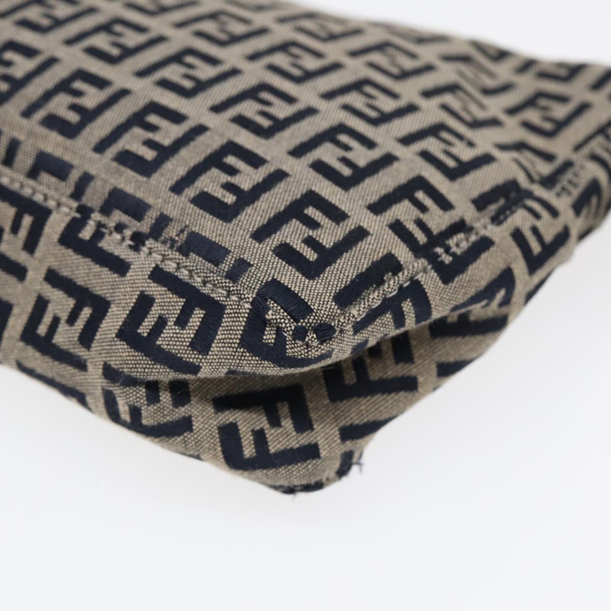 FENDI Zucchino Canvas Hand Bag Navy Silver86178