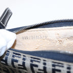 FENDI Zucchino Canvas Hand Bag Navy Silver86178