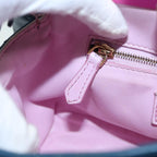 FENDI Mini Peek A Boo Hand Bag Leather 2way Blue Gold86182