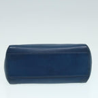 FENDI Mini Peek A Boo Hand Bag Leather 2way Blue Gold86182