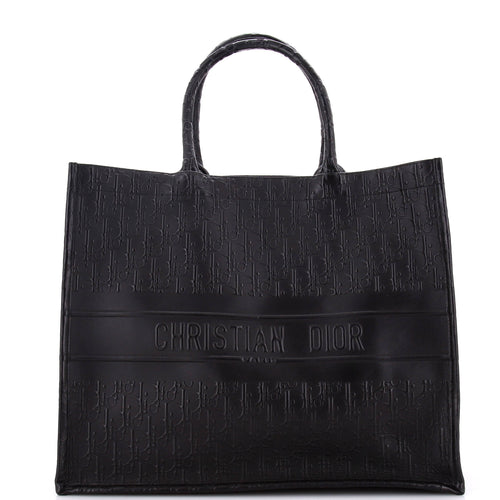Dior Book Tote Oblique Embossed Calfskin Large