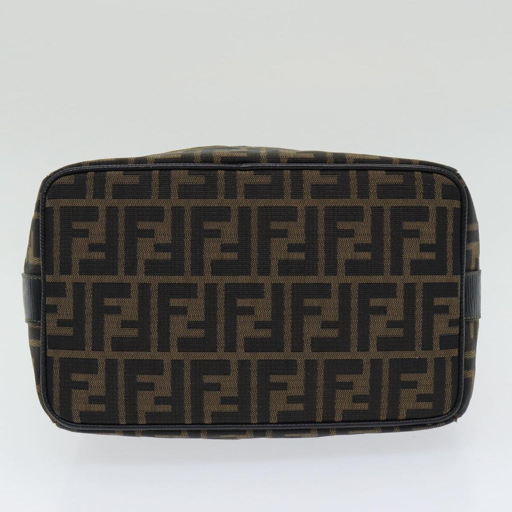 FENDI Zucca Canvas Vanity Pouch Brown Black gold86218